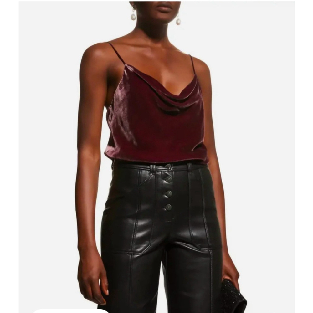 NWT Cinq a Sept Marta Velvet Cami Burgundy Size M